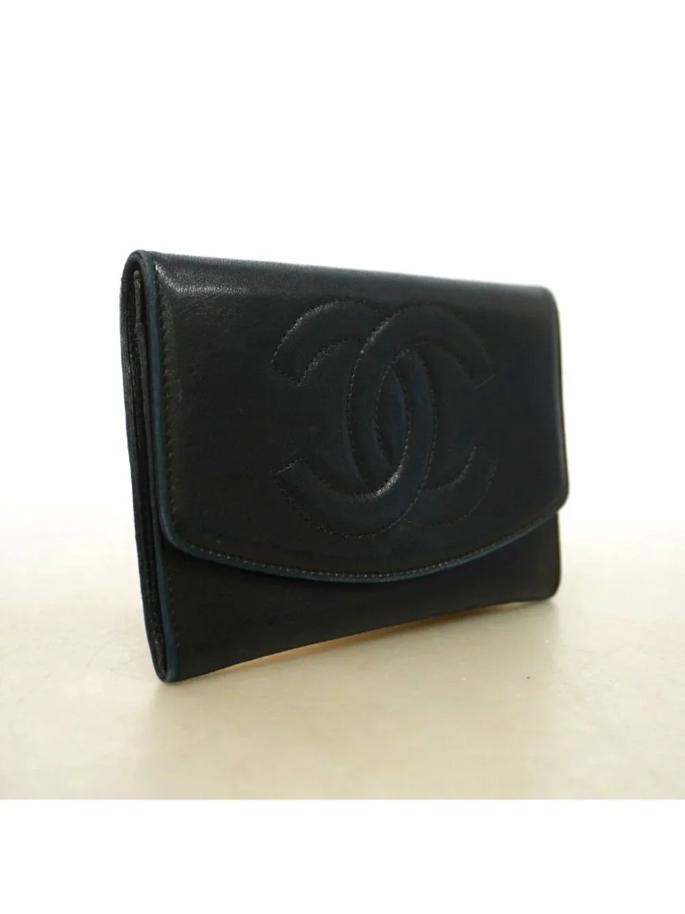 Chanel Coin Purse Lambskin Black Gold